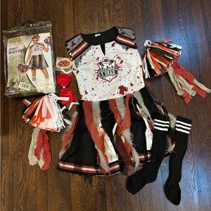 Women Spirit Halloween Zombie cheerleader costume size medium